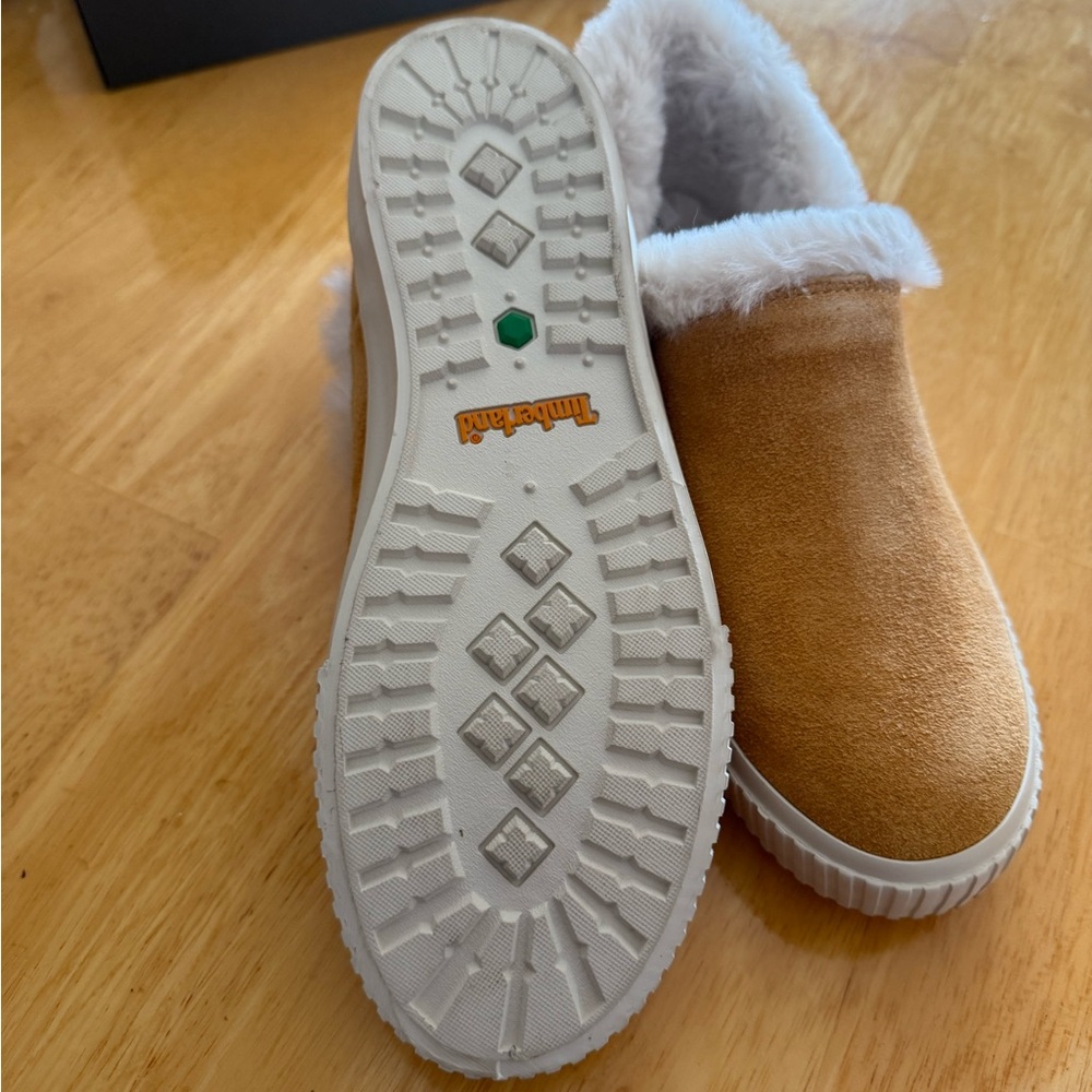 Timberland Brown slip on with White Trim